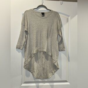 Gray High-Low Knit Sweater